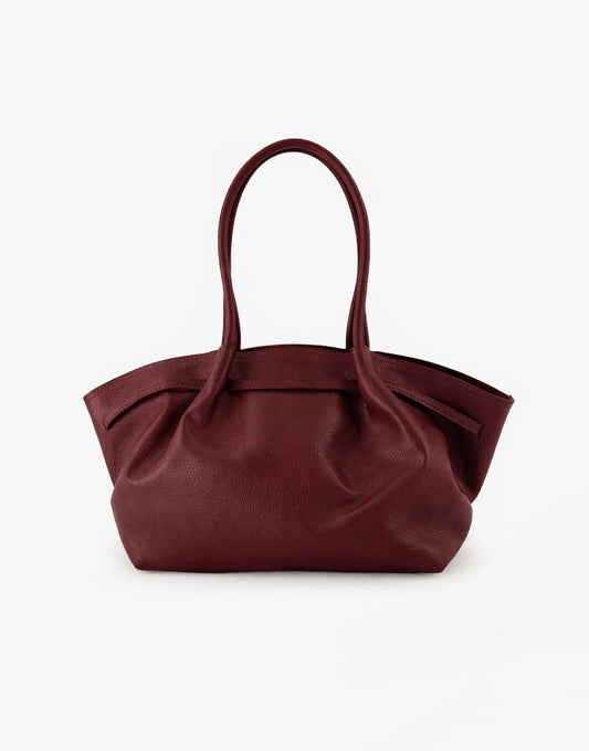 Burgundy Grote Leren Shopper - Tas - Olivia & Kate