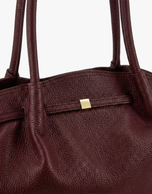 Burgundy Grote Leren Shopper - Tas - Olivia & Kate