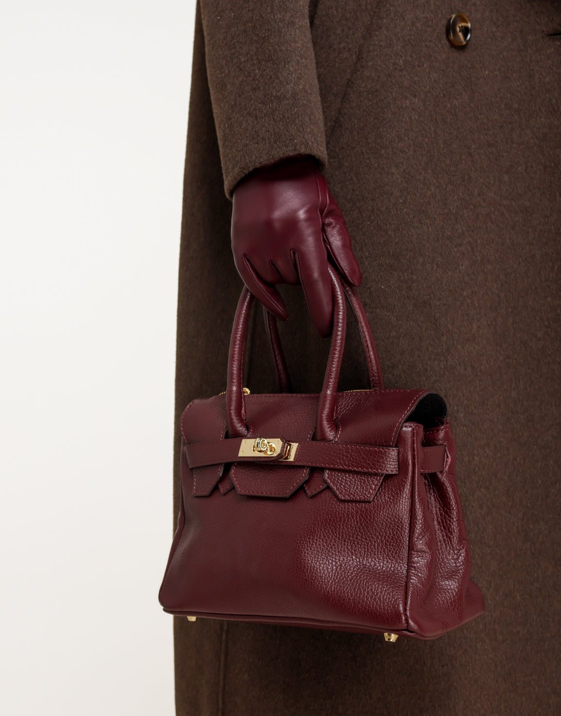 Burgundy Leren Telefoontouch - Handschoenen - Olivia & Kate