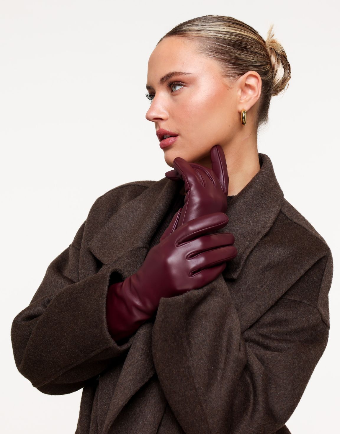 Burgundy Leren Telefoontouch - Handschoenen - Olivia & Kate