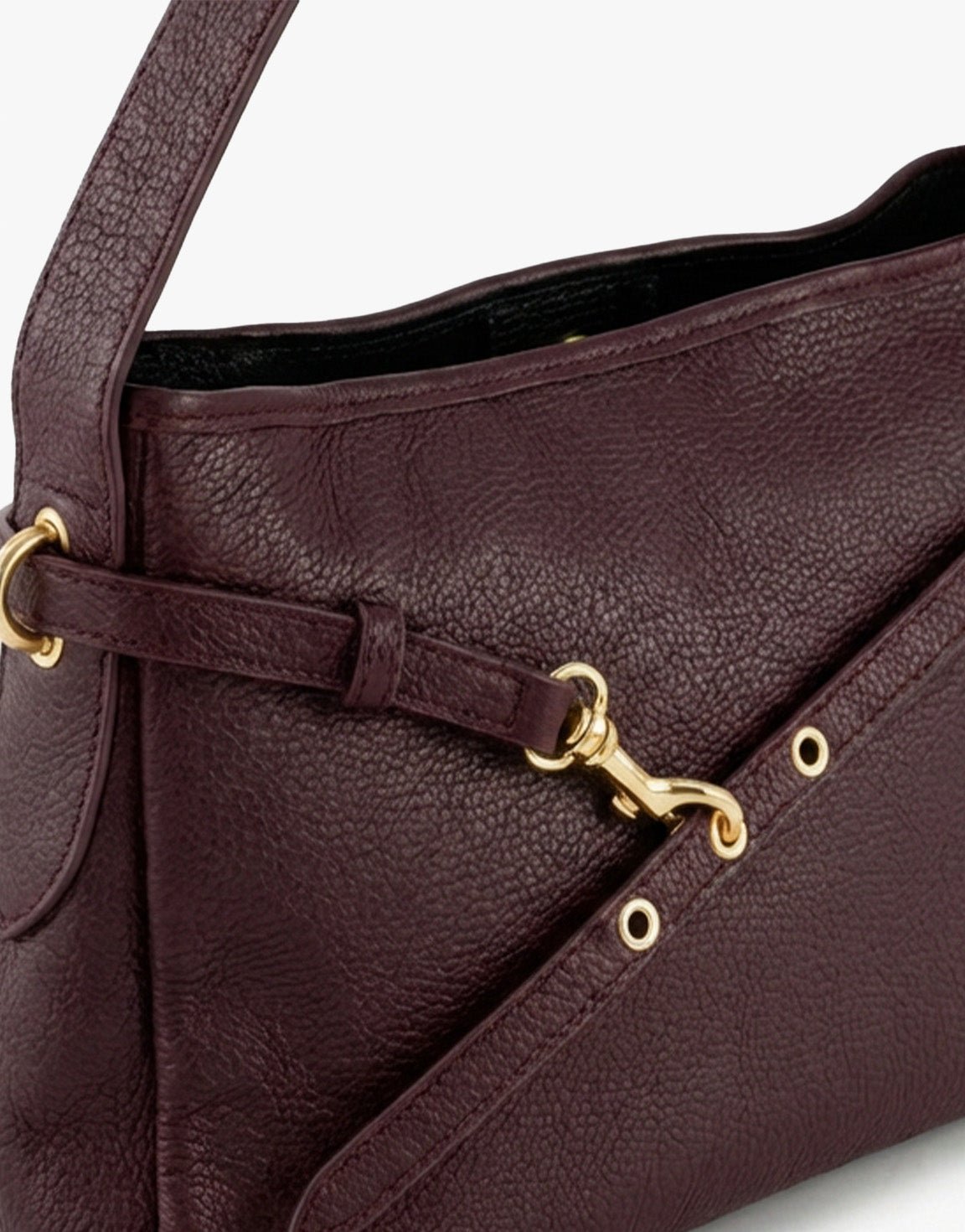 Burgundy Leren Vierkante - Tas - Olivia & Kate