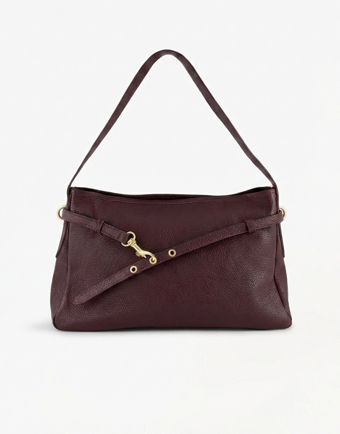 Burgundy Leren Vierkante - Tas - Olivia & Kate