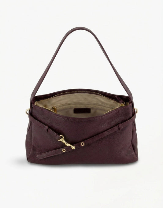 Burgundy Leren Vierkante - Tas - Olivia & Kate