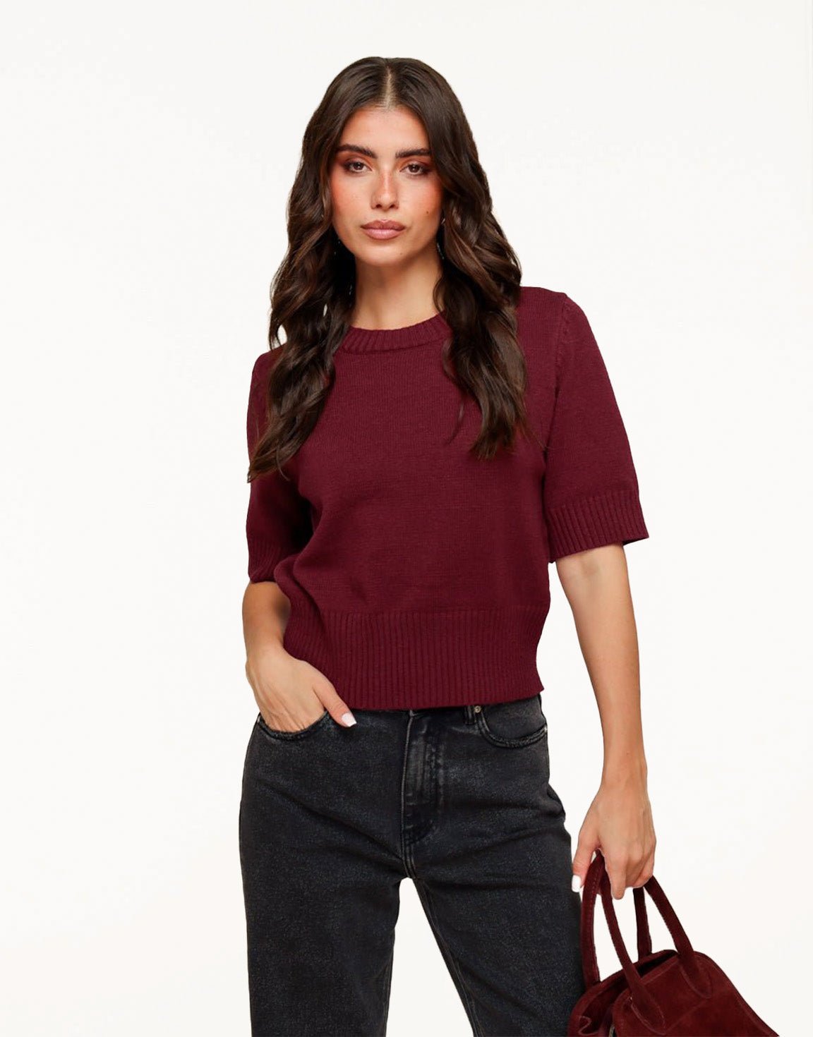 Burgundy Losse SS Trui Olivia Kate Olivia Kate burgundy-losse-ss-trui-olivia-kate-olivia-kate