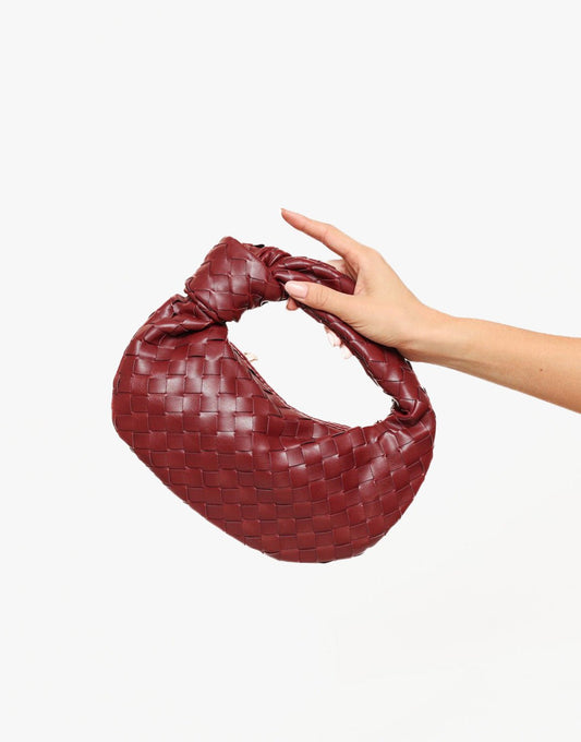 Burgundy Middel Gevlochten - Tas - Olivia & Kate