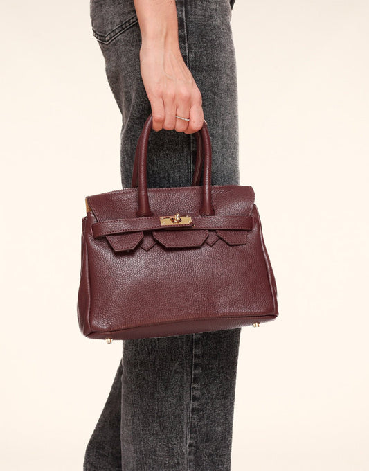 Burgundy Middel Gouden Details - Tas - Olivia & Kate