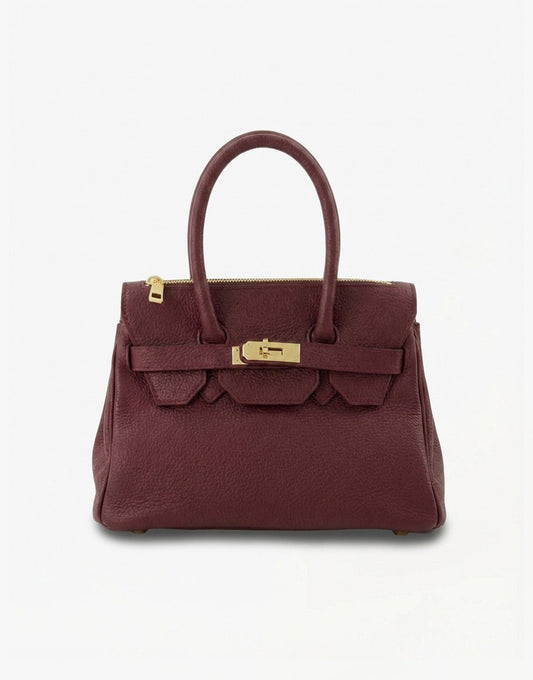 Burgundy Middel Gouden Details - Tas - Olivia & Kate
