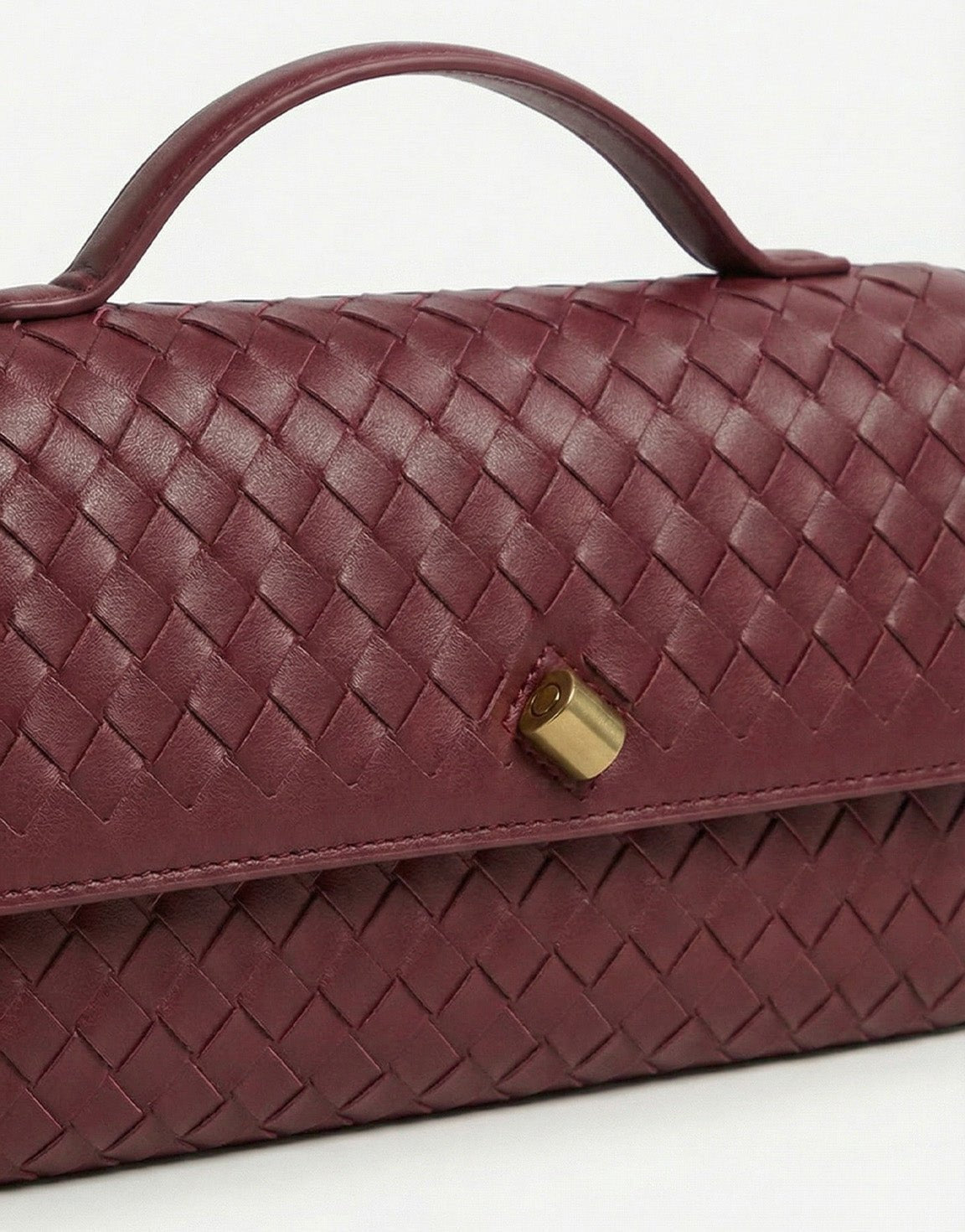 Burgundy PU Gouden Detail Clutch - Tas - Olivia & Kate