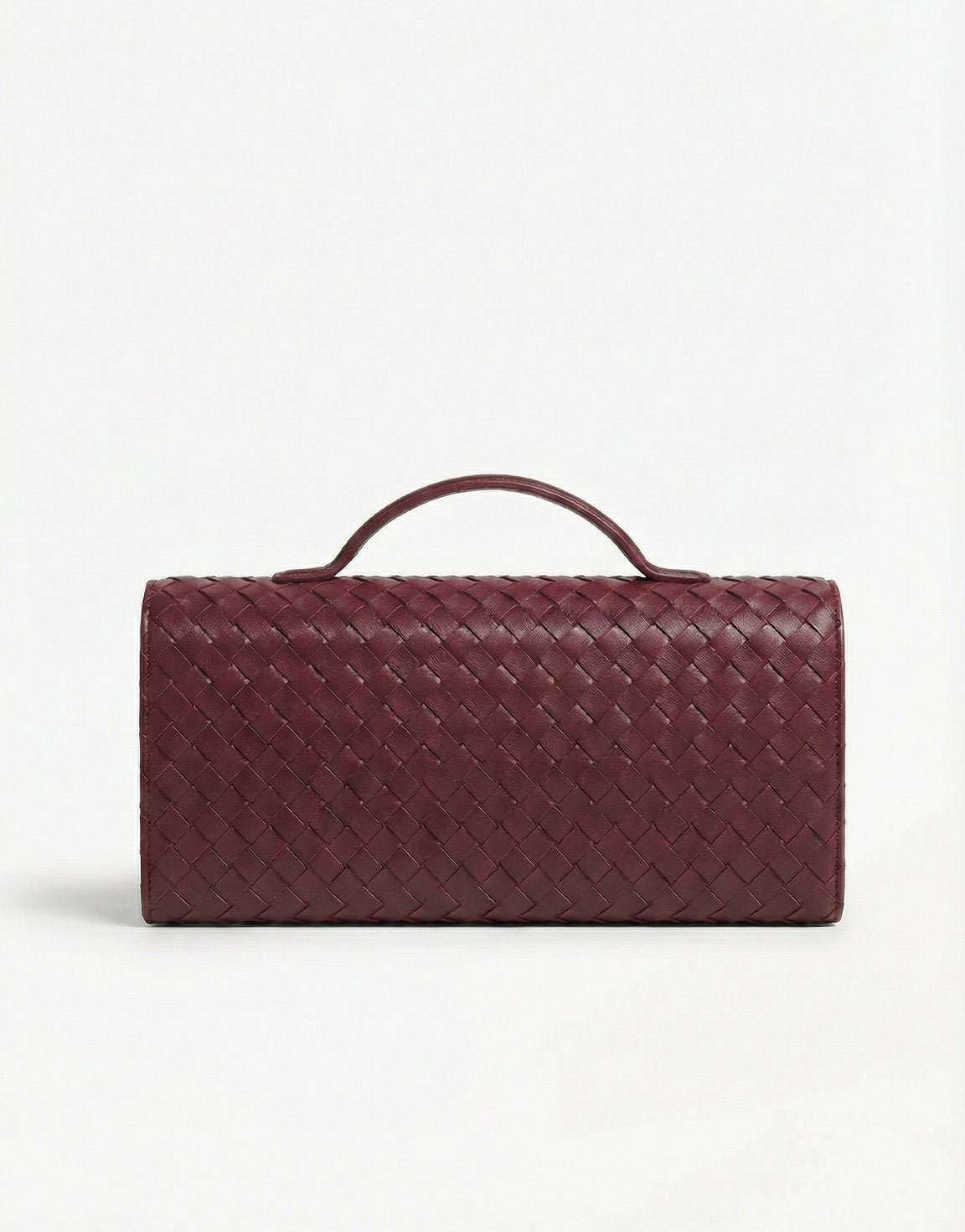 Burgundy PU Gouden Detail Clutch - Tas - Olivia & Kate