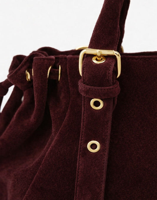 Burgundy Suede City - Tas - Olivia & Kate