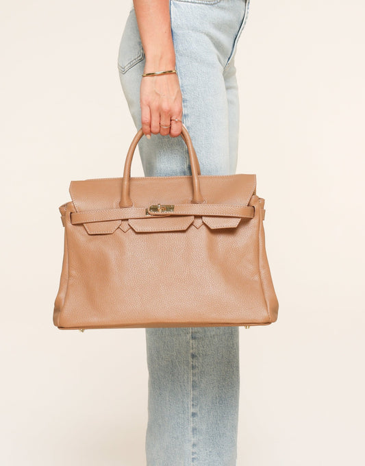 Camel Grote Gouden Details - Tas - Olivia & Kate