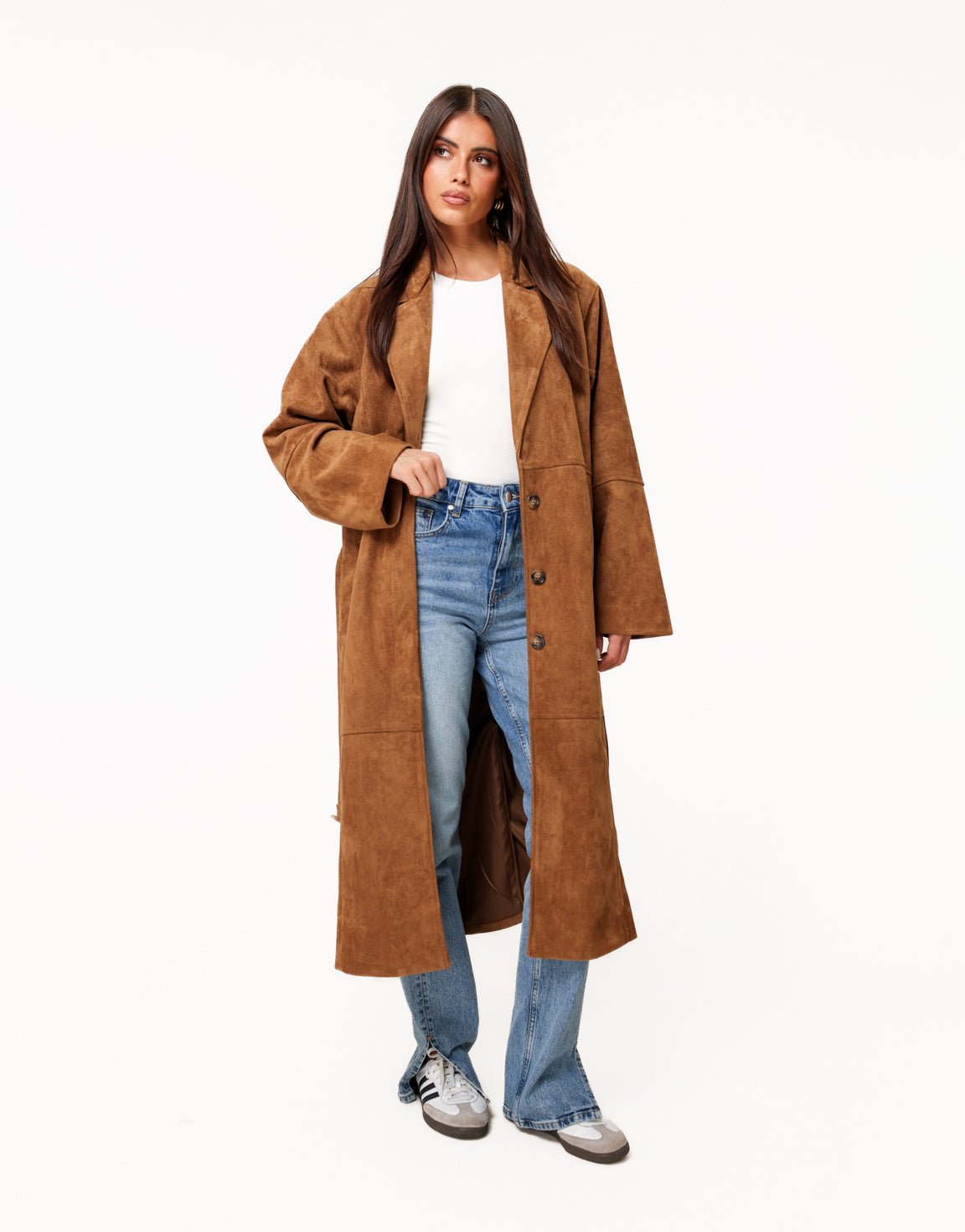 Camel Long Suede - Jacket | Olivia & Kate - Olivia & Kate