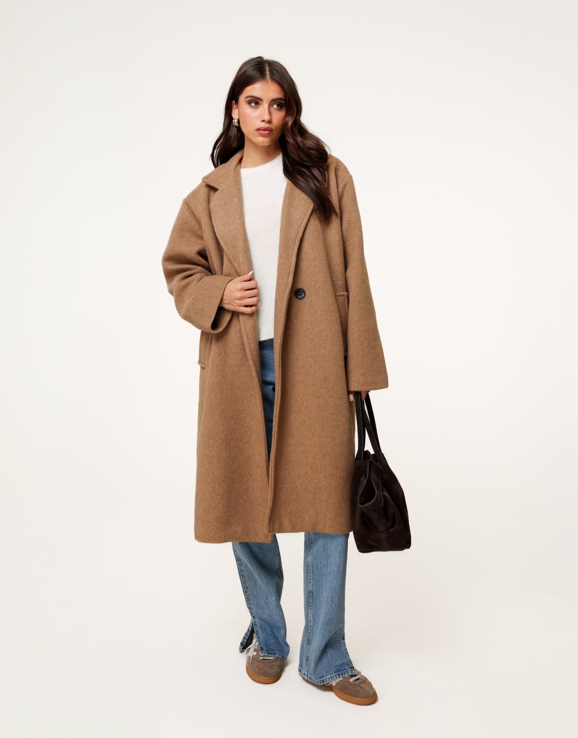 Camel Lange Zachte - Jas - Olivia & Kate