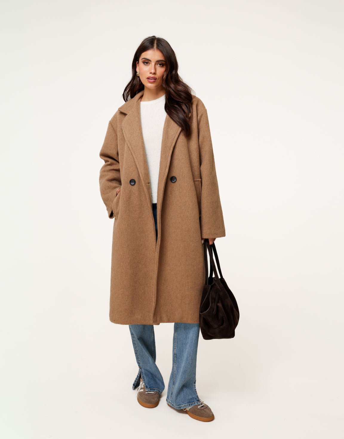 Camel Lange Zachte - Jas - Olivia & Kate