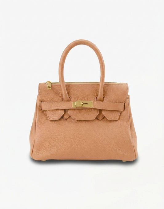 Camel Middel Gouden Details - Tas - Olivia & Kate