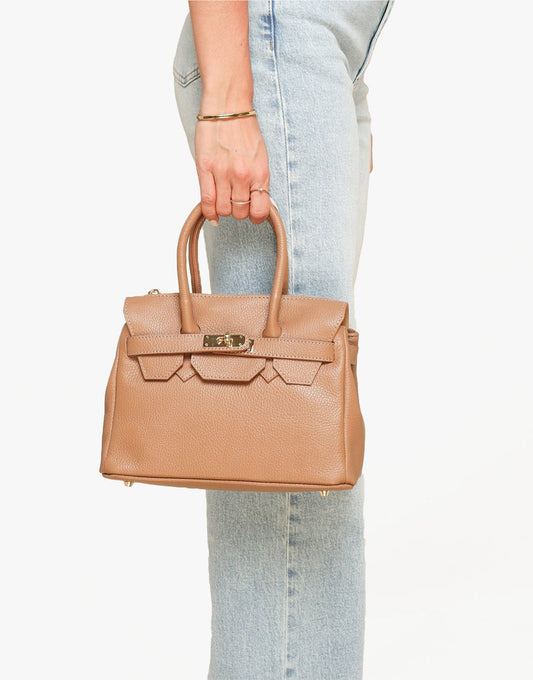 Camel Middel Gouden Details - Tas - Olivia & Kate