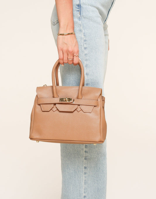 Camel Middel Gouden Details - Tas - Olivia & Kate