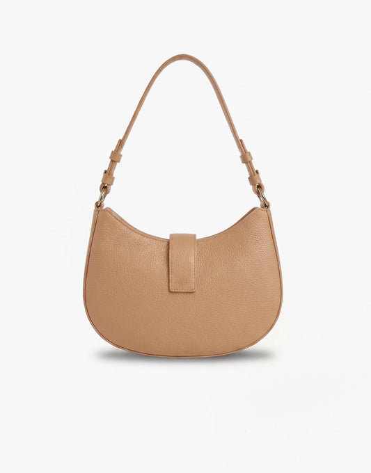 Camel Ovale Gouden Detail - Handtas - Olivia & Kate