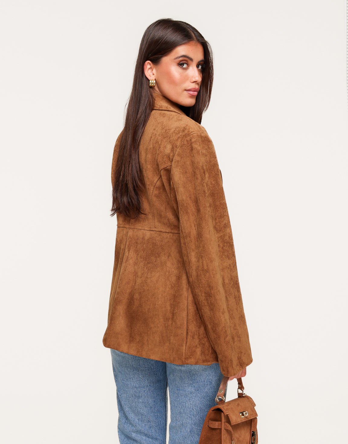 Camel Suede - Blazer - Olivia & Kate