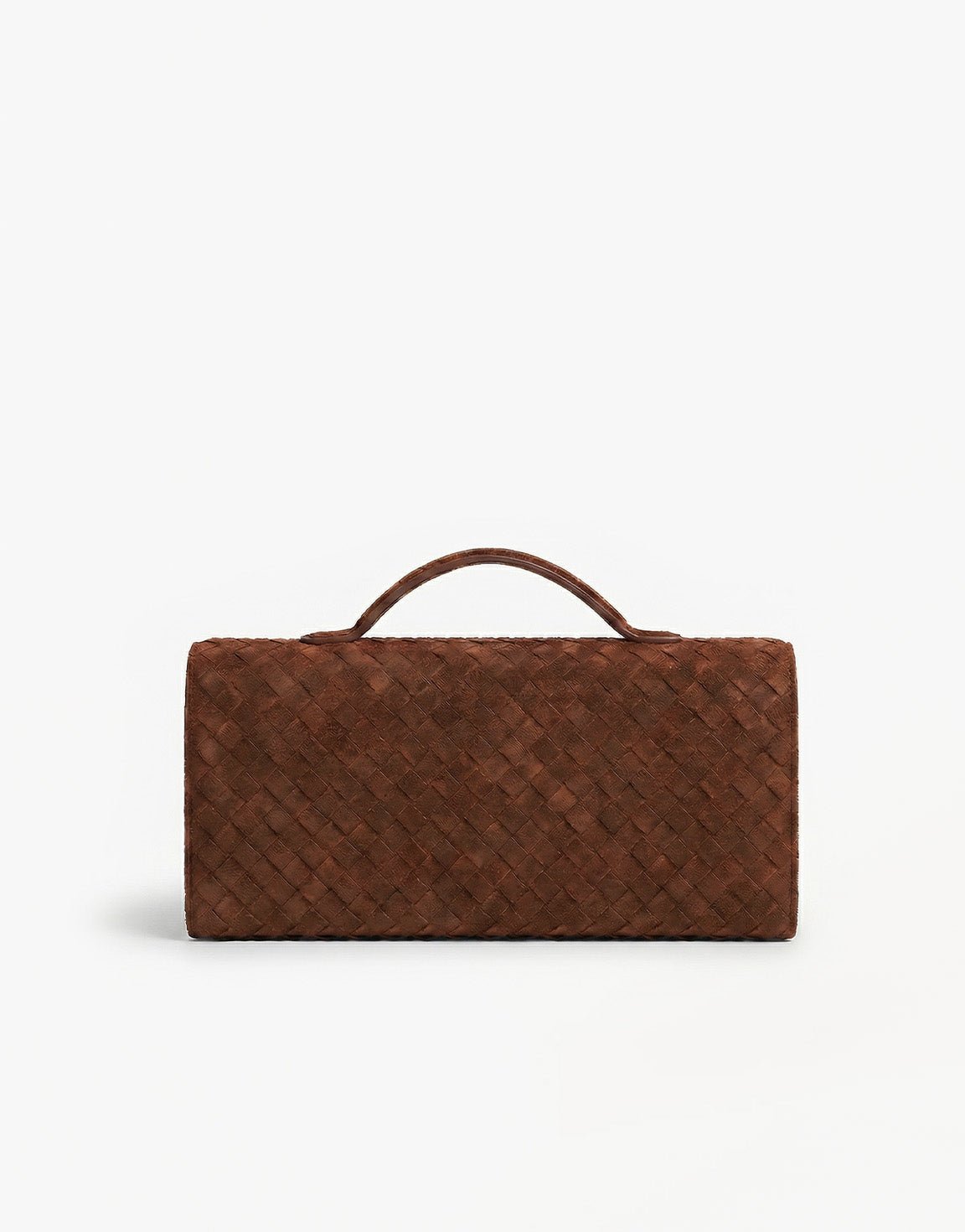 Camel Suede Gouden Detail Clutch - Tas - Olivia & Kate