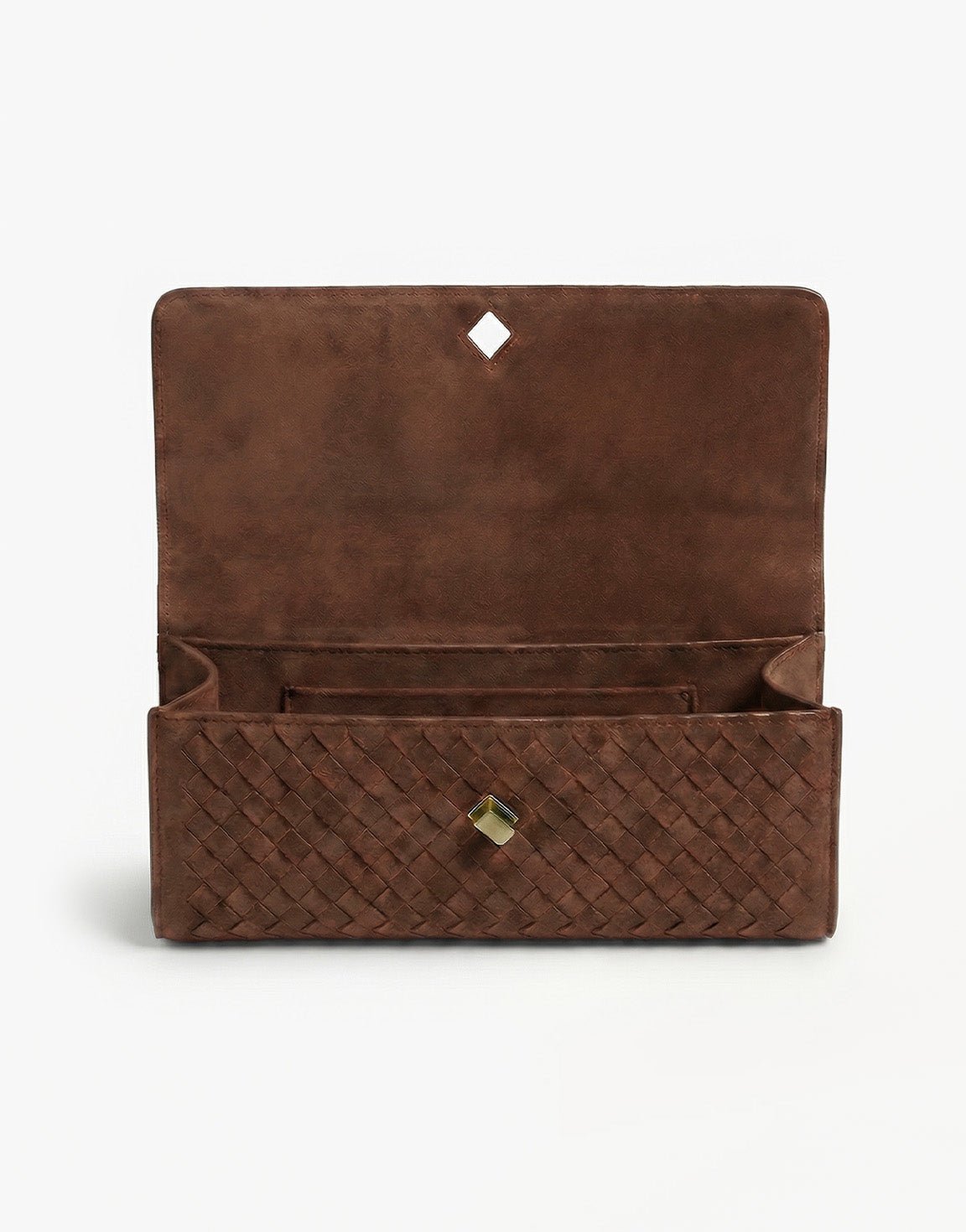 Camel Suede Gouden Detail Clutch - Tas - Olivia & Kate