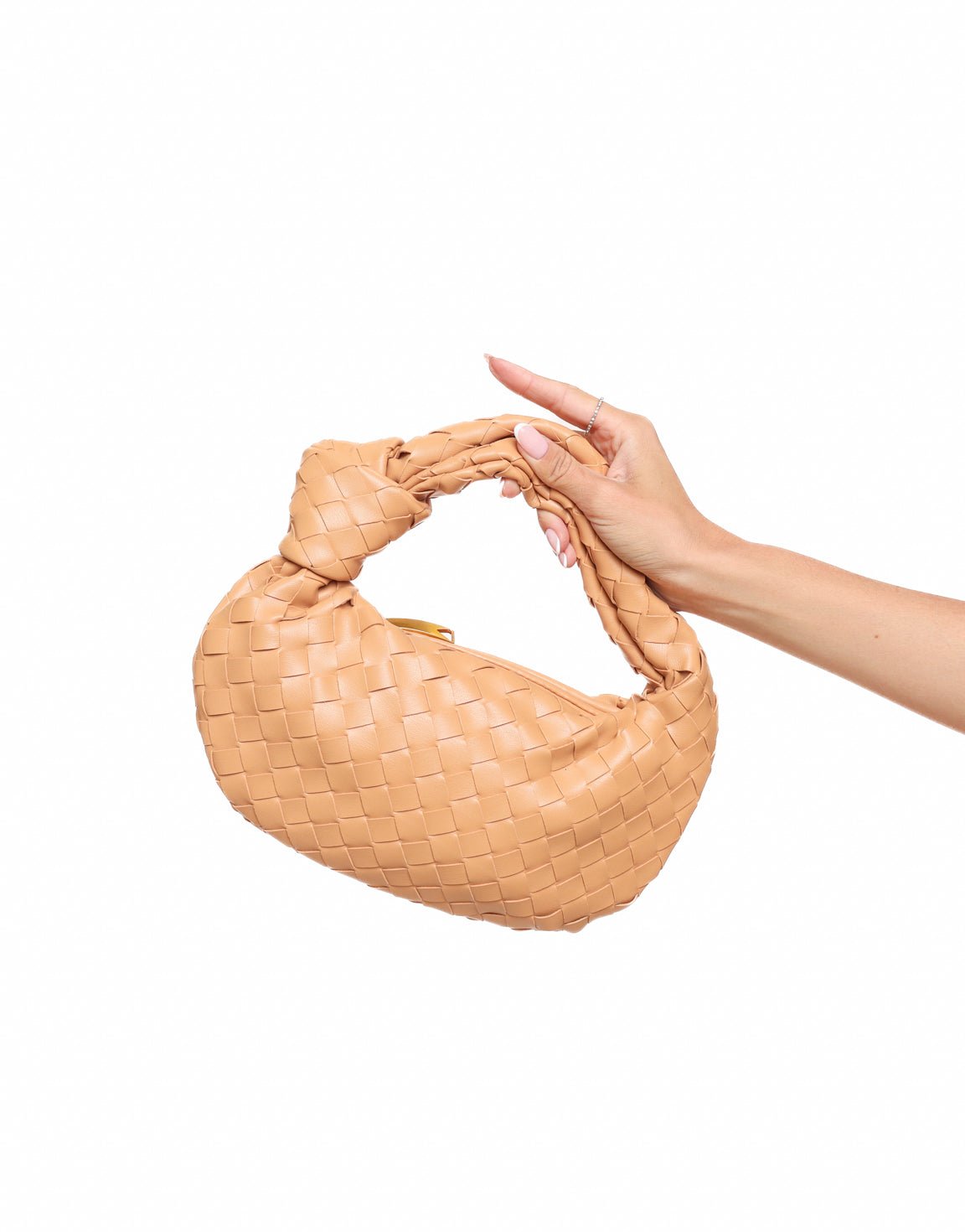 Caramel Middel Gevlochten - Tas - Olivia & Kate