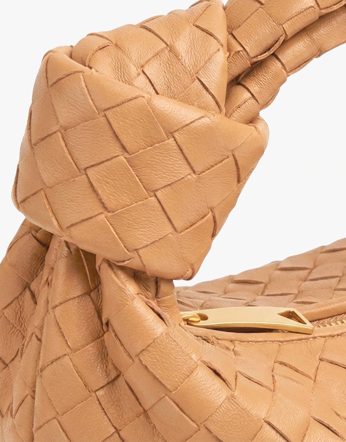 Caramel Middel Gevlochten - Tas - Olivia & Kate