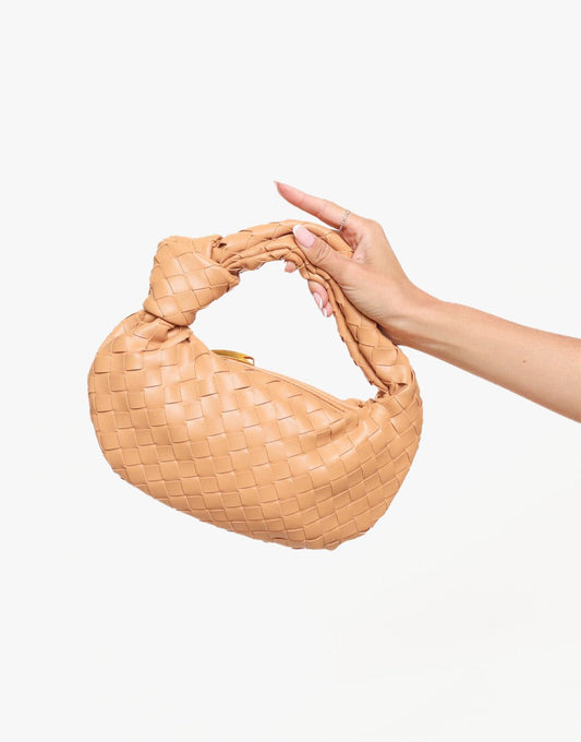 Caramel Middel Gevlochten - Tas - Olivia & Kate