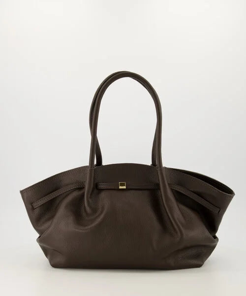 Zwarte Grote Leren Shopper - Tas