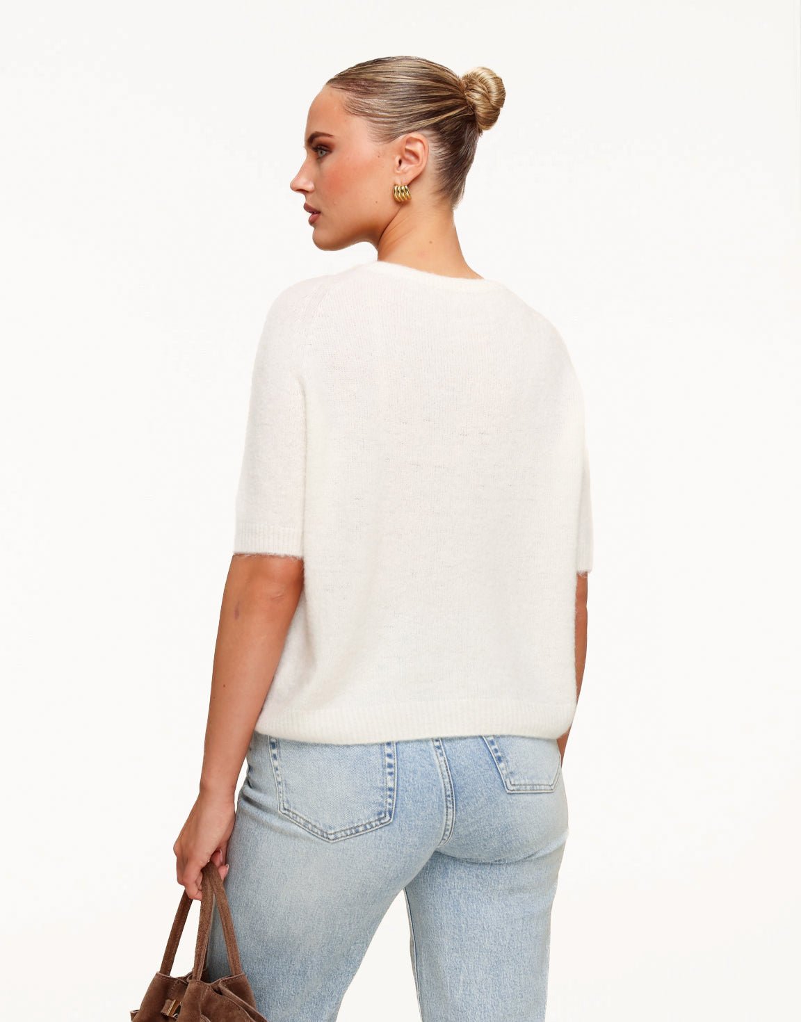 Creme Basic Fluffy SS - Top - Olivia & Kate