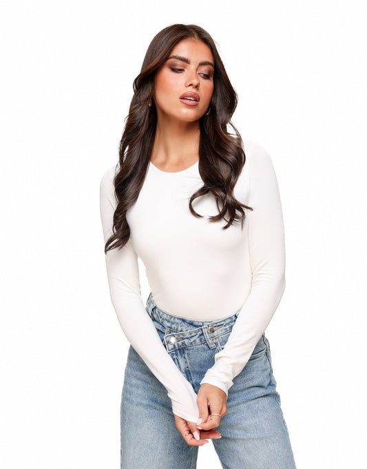 Creme Basic LS - Top - Olivia & Kate