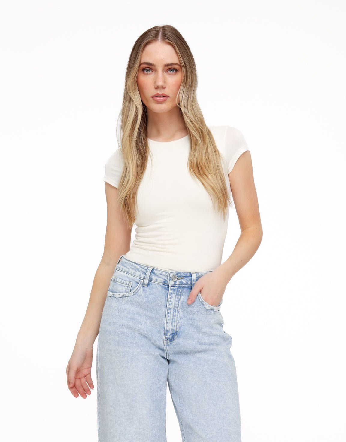 Creme Basic SS - Top - Olivia & Kate