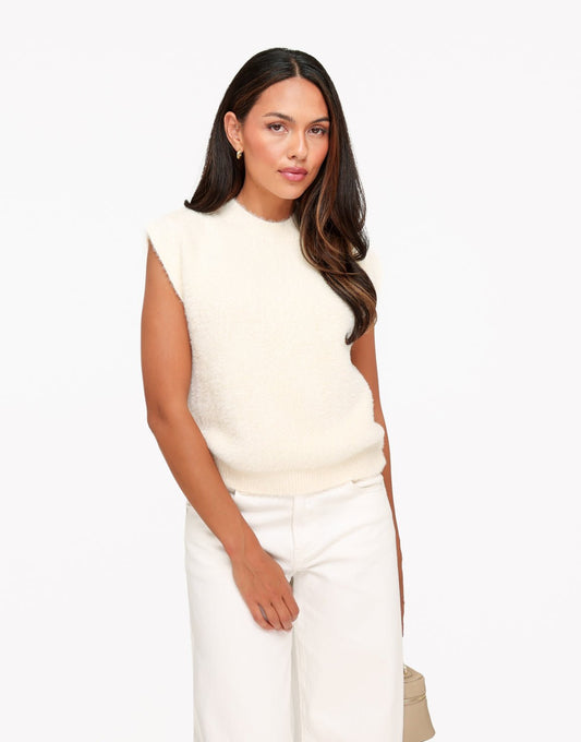 Creme Fluffy Spencer - Top - Olivia & Kate