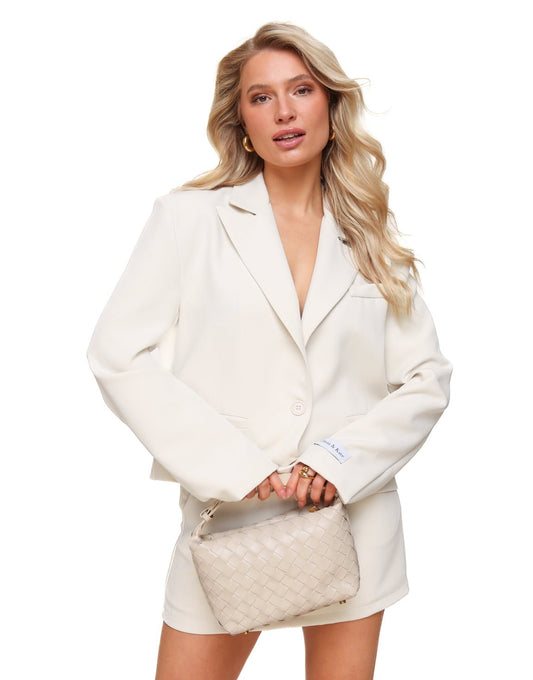 Cream F/W Edit Cropped Blazer Skort - Set - Olivia & Kate