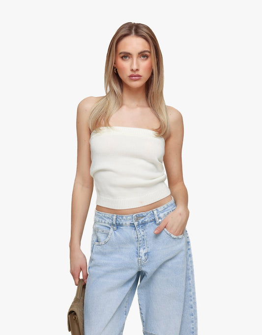 Creme Gebreide Cropped - Set - Olivia & Kate