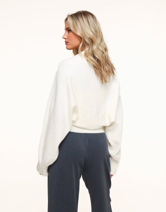 Creme Gebreide Cropped - Vest - Olivia & Kate