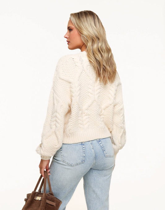 Creme Knitted Cable - Sweater