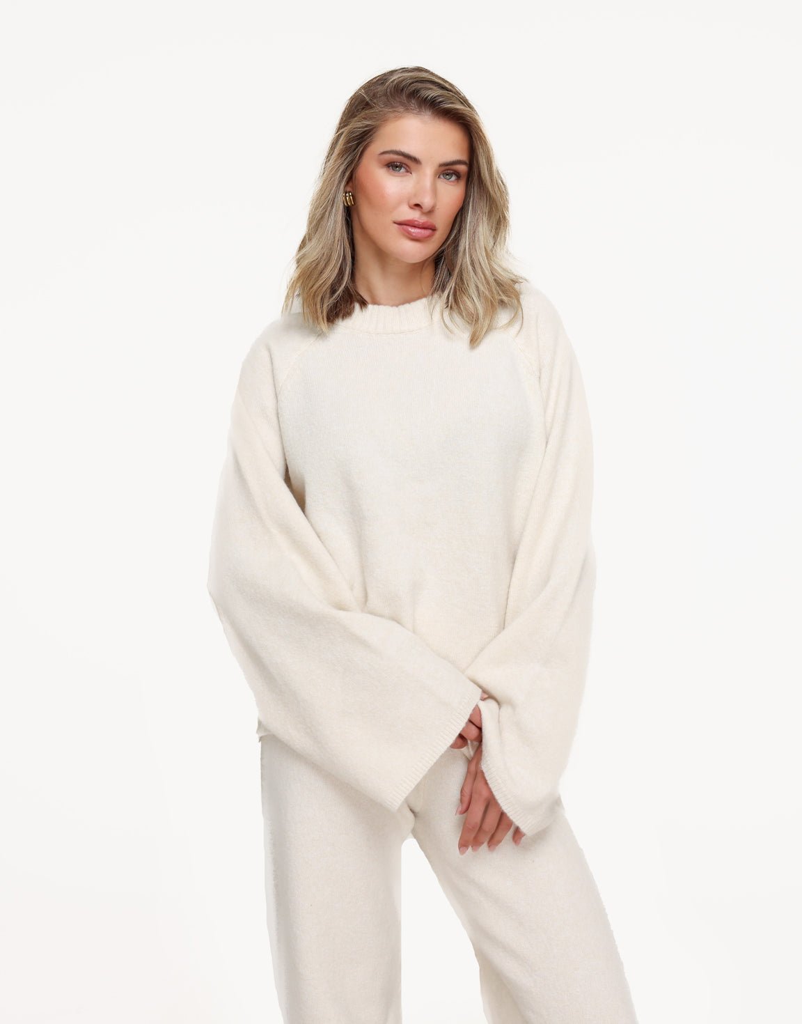 Creme Gebreide LS - Top - Olivia & Kate