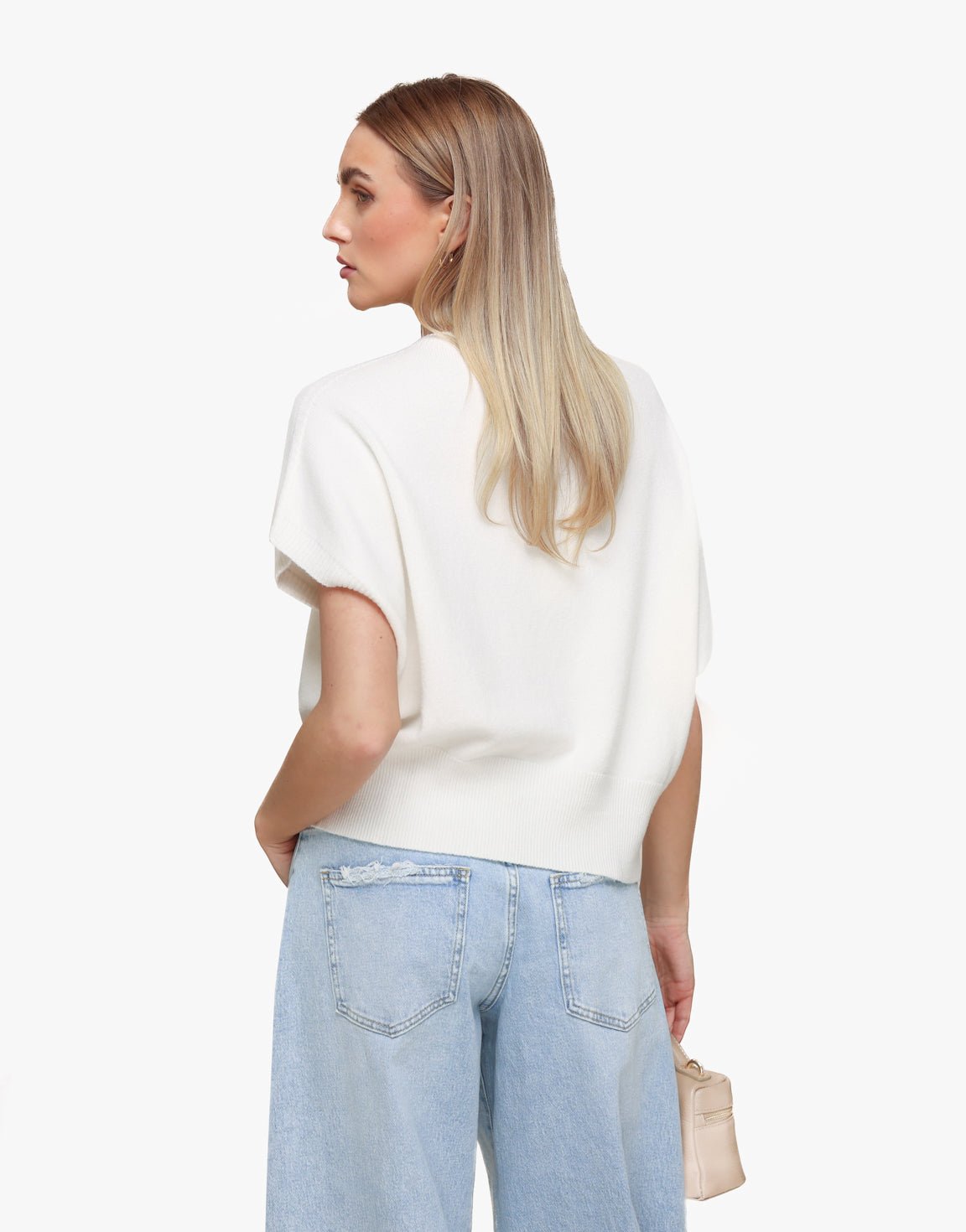 Creme Gebreide SS - Top - Olivia & Kate