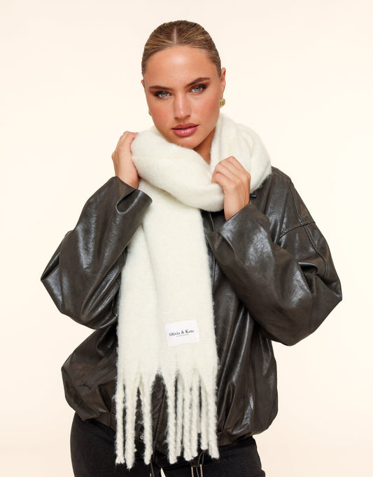 Creme Gebreide STUDIO - Sjaal - Olivia & Kate