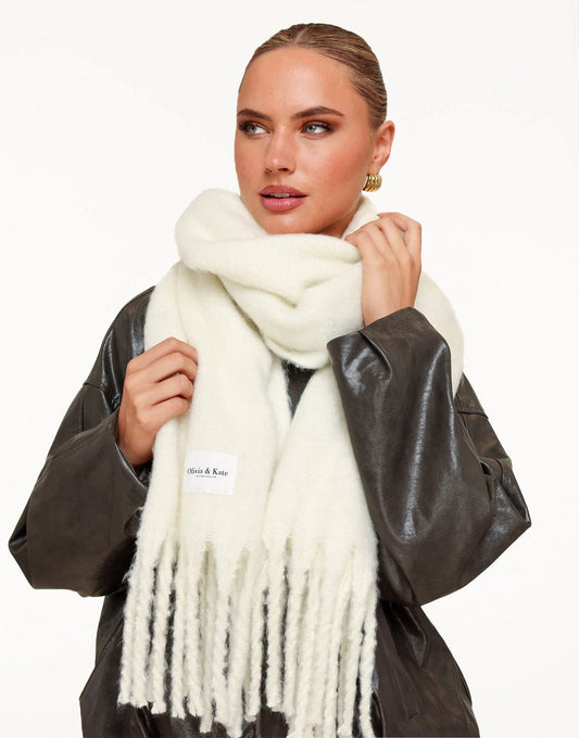 Creme Gebreide STUDIO - Sjaal - Olivia & Kate