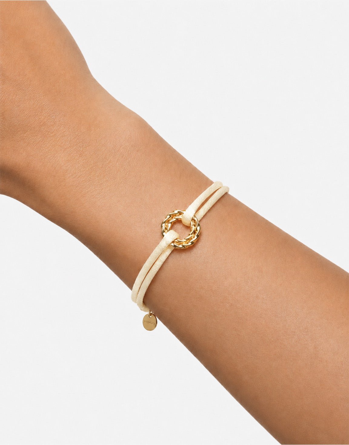 Creme Gedraaide Ringetjes Touw - Armband - Olivia & Kate