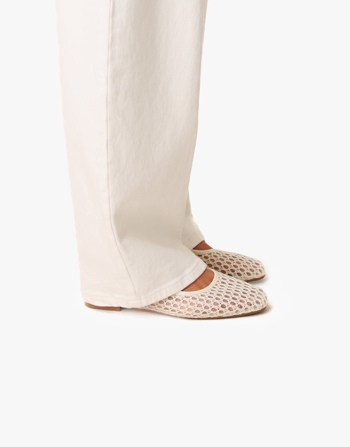 Creme Gehaakte Open Achterkant - Ballerina's - Olivia & Kate