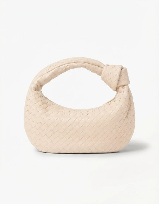 Creme Grote Brede Gevlochten - Tas - Olivia & Kate