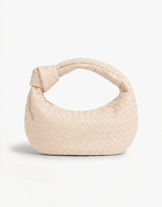 Creme Grote Brede Gevlochten - Tas - Olivia & Kate