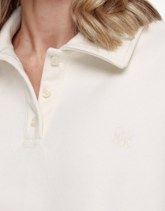 Creme Knopen LS Jogging - Trui - Olivia & Kate