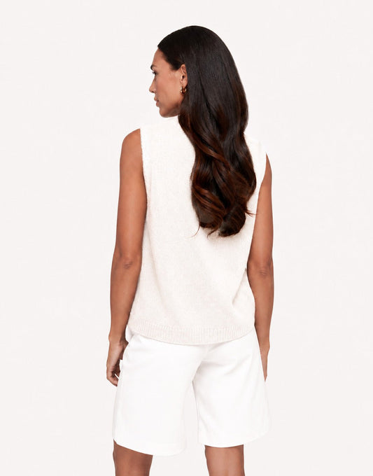 Creme Mouwloze Fluffy - Top - Olivia & Kate