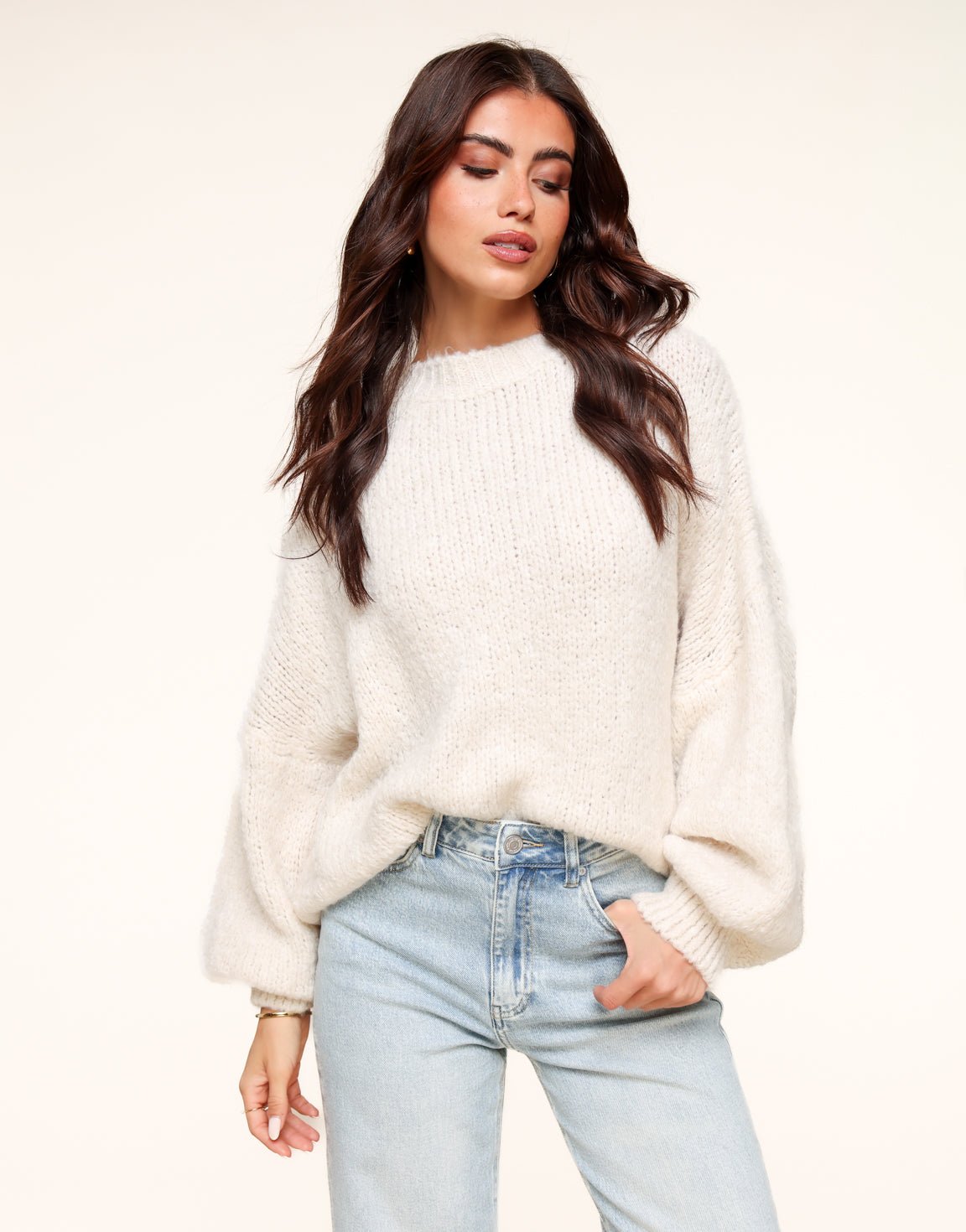 Creme Wollen Gebreide - Trui - Olivia & Kate