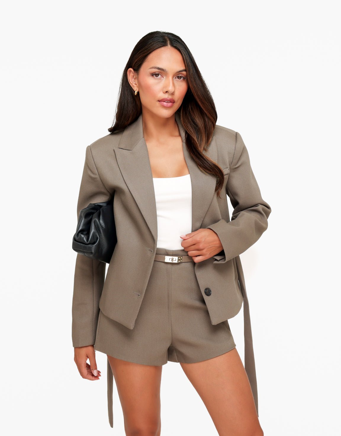 Donker Khaki High Waist Mini - Short - Olivia & Kate