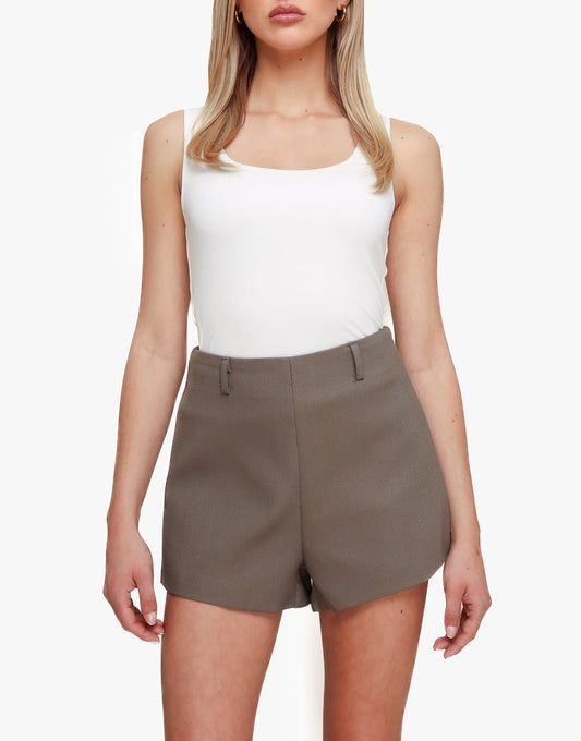 Donker Khaki Hoge Kraag Cropped - Set - Olivia & Kate